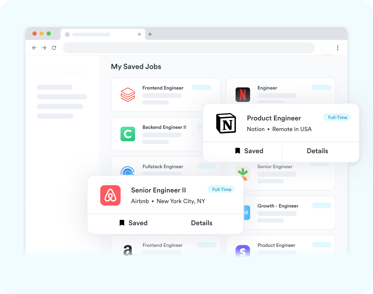 Bookmarked jobs